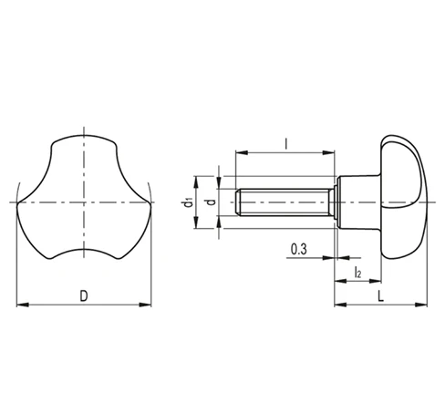 Цельнолитые лепестковые ручки VTT-p — схема №1