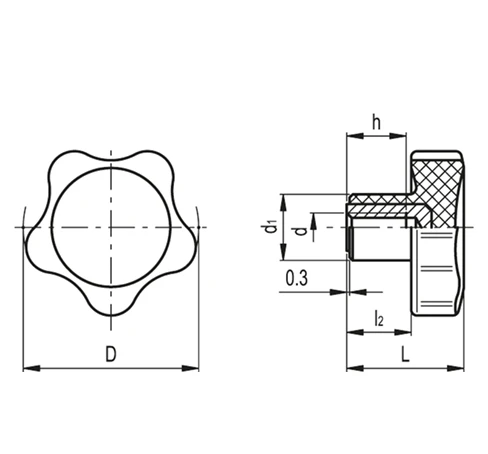Цельнолитые лепестковые ручки VC.692-B — схема №1