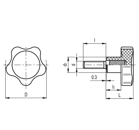 Цельнолитые лепестковые ручки VC.692-SST-p — схема №1