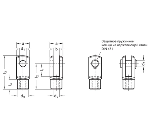Вильчатые соединения GN 751-NI — схема №1