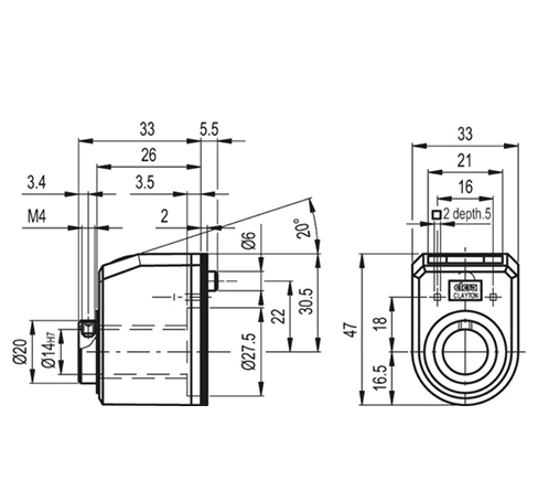 Индикаторы с прямым приводом DD51 — схема №2