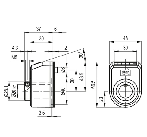 Индикаторы с прямым приводом DD52R — схема №3