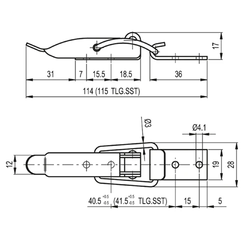 Замки натяжные с крюком TLG. — схема №2