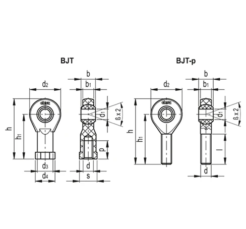 Головки шаровых шарниров BJT. — схема №1