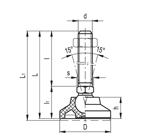 Регулируемые опоры LS.A-PP-SST — схема №1