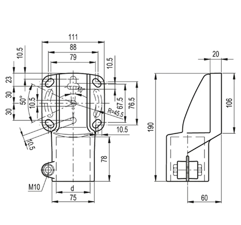 Верхние кронштейны с боковым монтажом TSLB. — схема №2