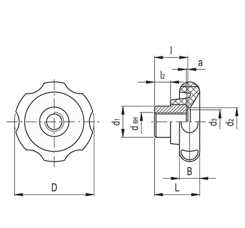 Лепестковые поворотные ручки VL.640-FP-A-M — схема №1