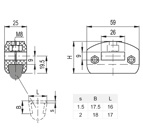 Зажимы для направляющих MPG-T — схема №3