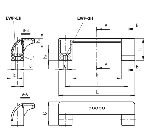 Защитные ручки с боковыми лепестками EWP. — схема №1