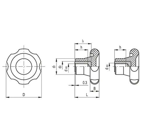 Лепестковые поворотные ручки VL.155-B — схема №1