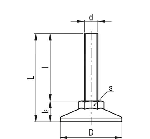 Регулируемые опоры с неподвижным винтом LX-SST — схема №1