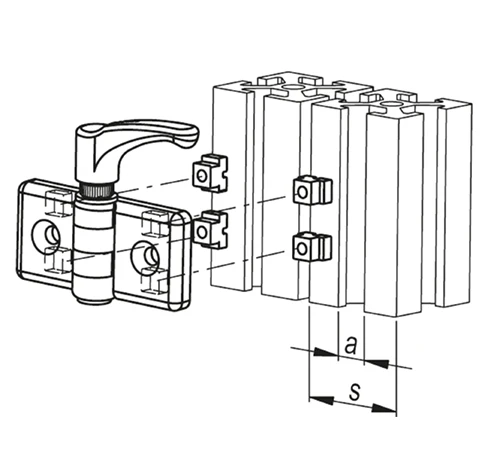 Петли для профилей с фрикционным затвором CFG-ERS — схема №4