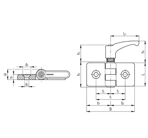 Петли для профилей с фрикционным затвором CFG-ERS — схема №5