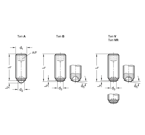 Винты с шаровым наконечником GN 605 — схема №1