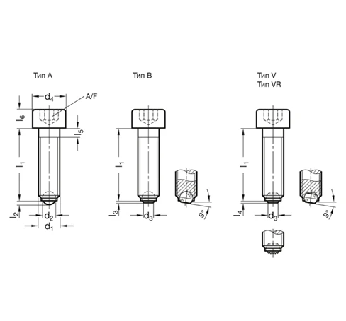 Винты с шаровым наконечником GN 606 — схема №1