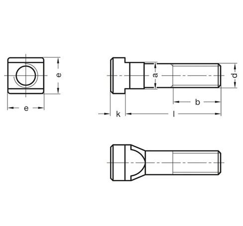 Болты для Т-образных пазов DIN 787 — схема №1