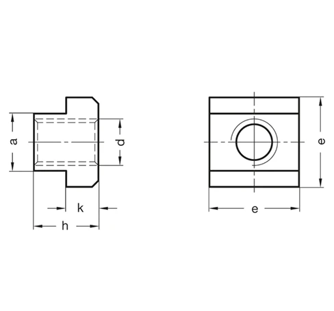 Гайки для Т-образных пазов DIN 508 — схема №1
