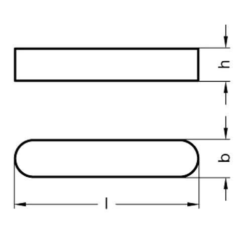 Призматические шпонки DIN 6885 — схема №1