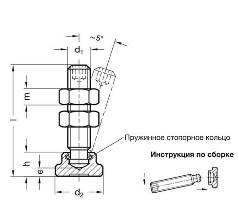 Шпиндельный узел с шарнирным зажимом GN 802 — схема №1