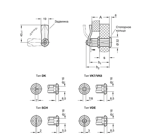 Замки GN 515-ZD — схема №1
