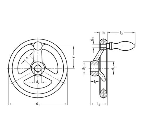 Маховики DIN 950-GG-V — схема №1