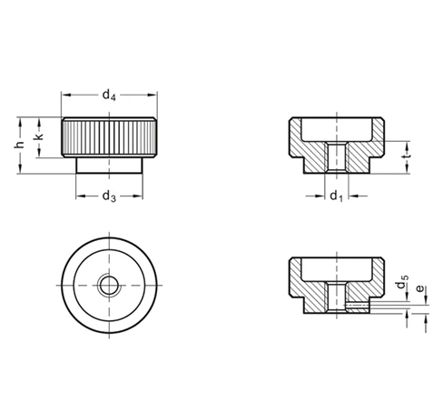 Гайки с накаткой DIN 6303-NI — схема №1