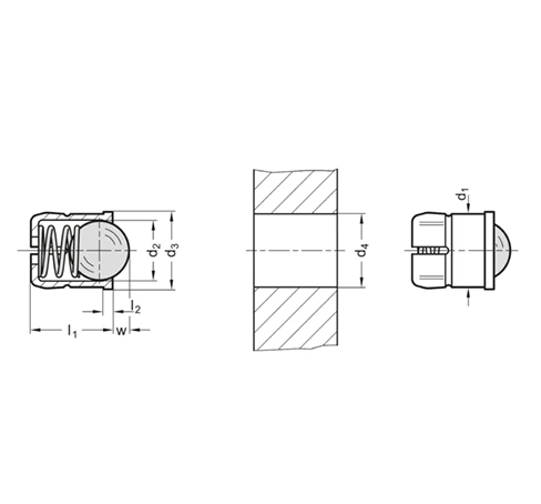 Фиксатор пружинный GN 614.5-KU — схема №1