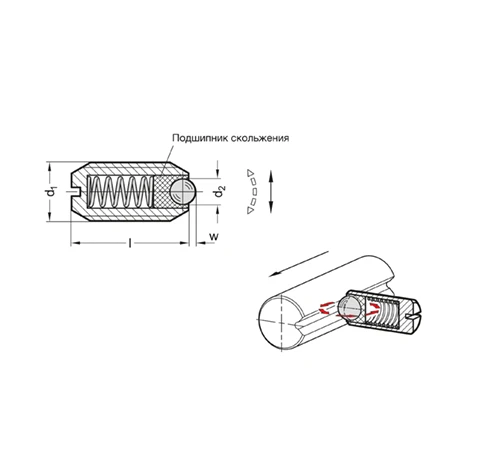 Фиксаторы пружинные GN 615.8-K/KS — схема №1