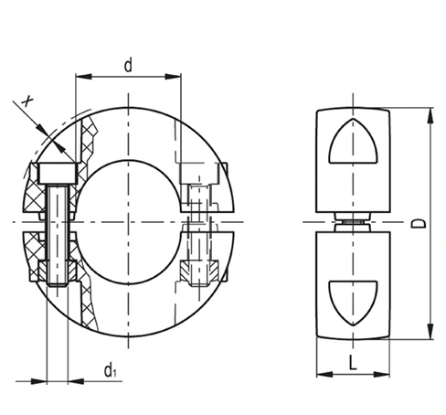 Разрезные установочные кольца ANPS — схема №2