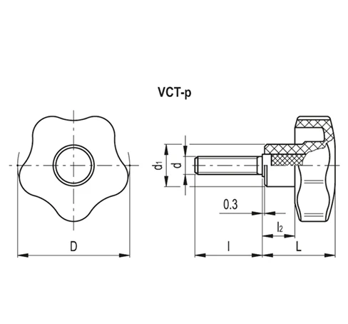 Лепестковые поворотные ручки VCT-p — схема №1