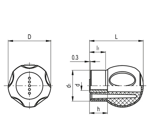 Грибовидные лепестковые ручки EBK-B-SOFT — схема №1