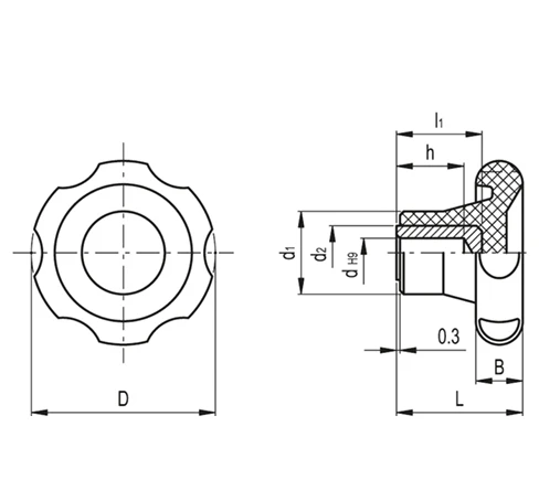 Лепестковые поворотные ручки VL.155-A — схема №1
