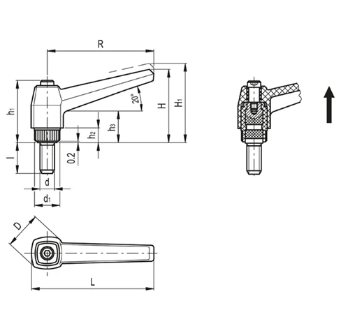 Регулируемые ручки MR-p — схема №1