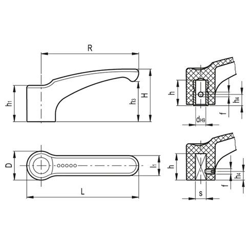 Ручки рычажного типа ERF-N — схема №1