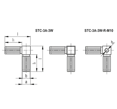 Соединители квадратных труб STC-3A-3W — схема №3