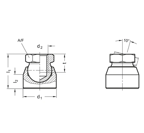 Упорные подушки шаровых соединений GN 346 — схема №1