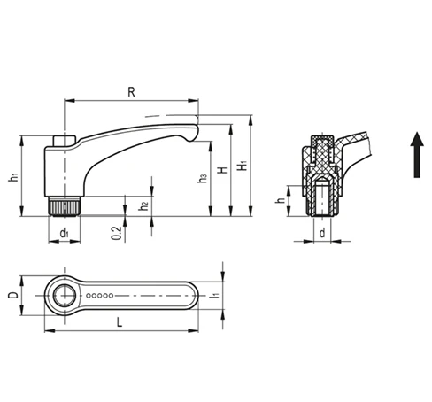 Регулируемые ручки ERX-B — схема №1