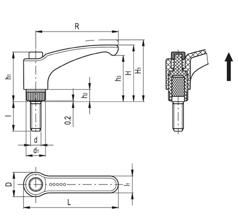 Регулируемые ручки ERX-p — схема №2