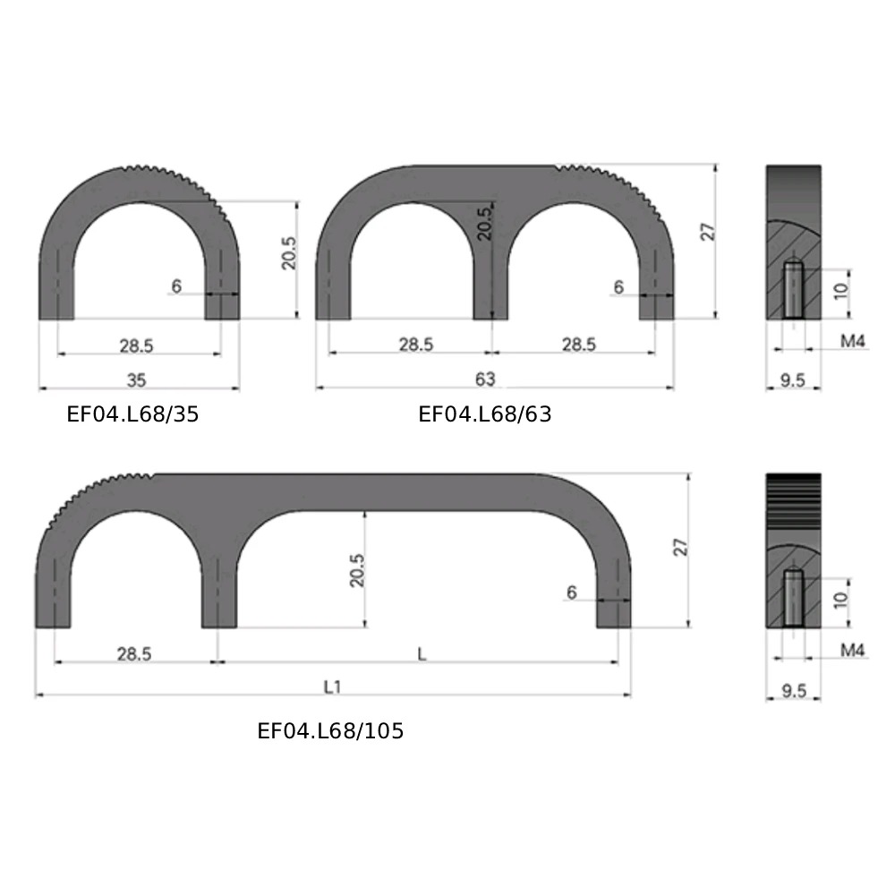 Мостовидные ручки EF04.L68 — схема №1