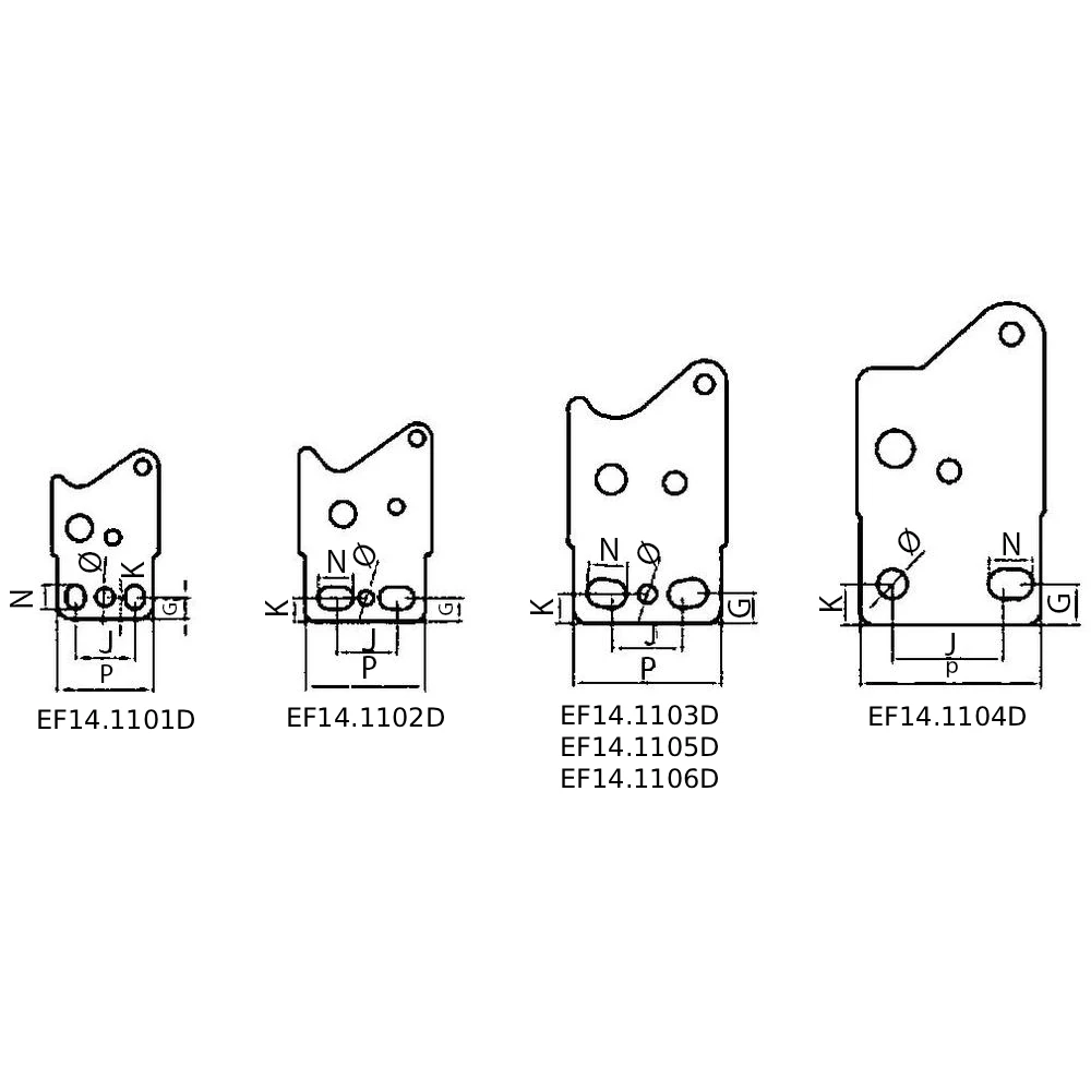Вертикальные базовые зажимы серии EF14.110D — схема №7