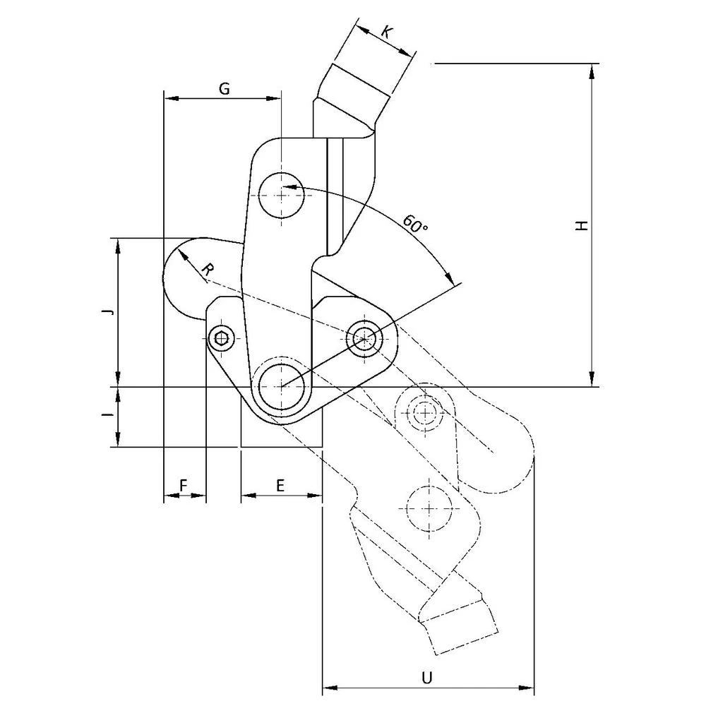 Вертикальные зажимы для тяжелых условий эксплуатации серии EF14.150U — схема №4