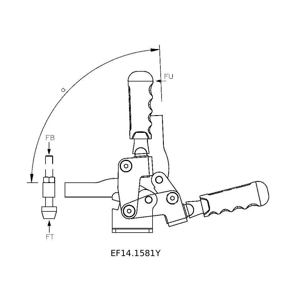 Вертикальные зажимы для тяжелых условий эксплуатации серии EF14.158Y — схема №6
