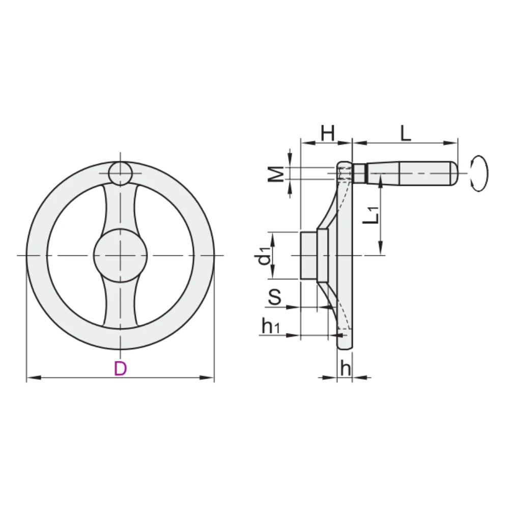 Маховики со спицами по расточку EF01.HAM76 — схема №1
