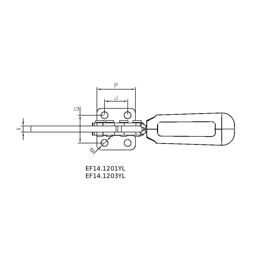 Горизонтальные базовые зажимы со сплошным плечом серии EF14.120YL — схема №9