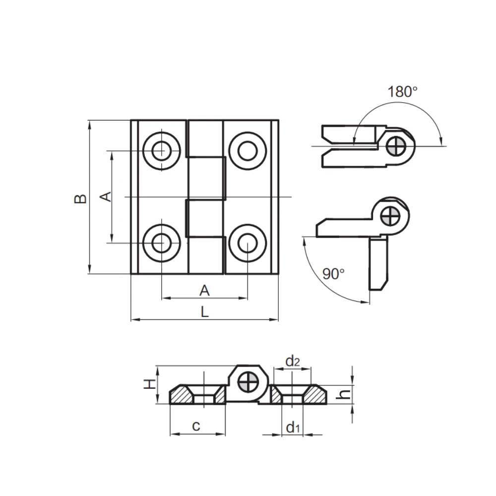Петли EF12.7722 — схема №1