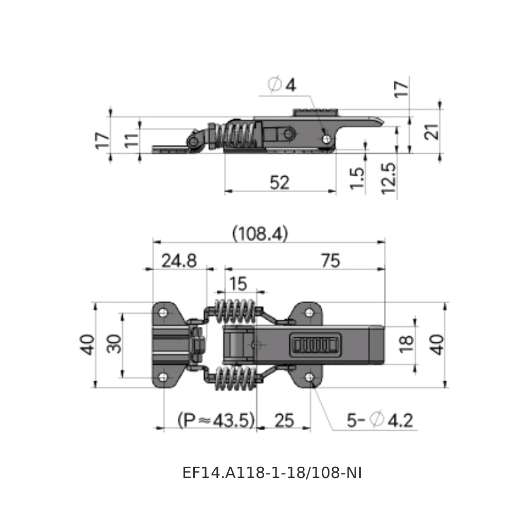 Гибкая демпферная защелка EF14.A118 — схема №1
