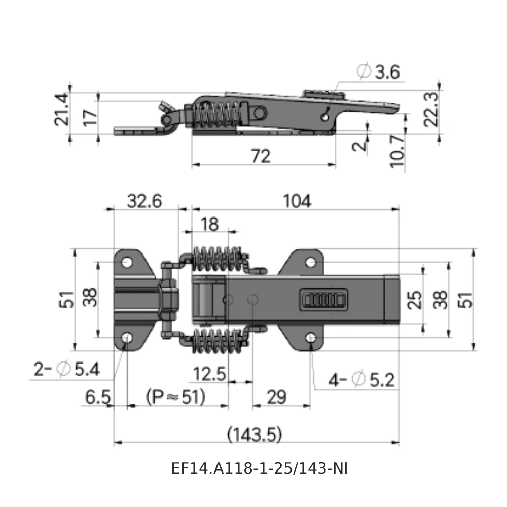 Гибкая демпферная защелка EF14.A118 — схема №2