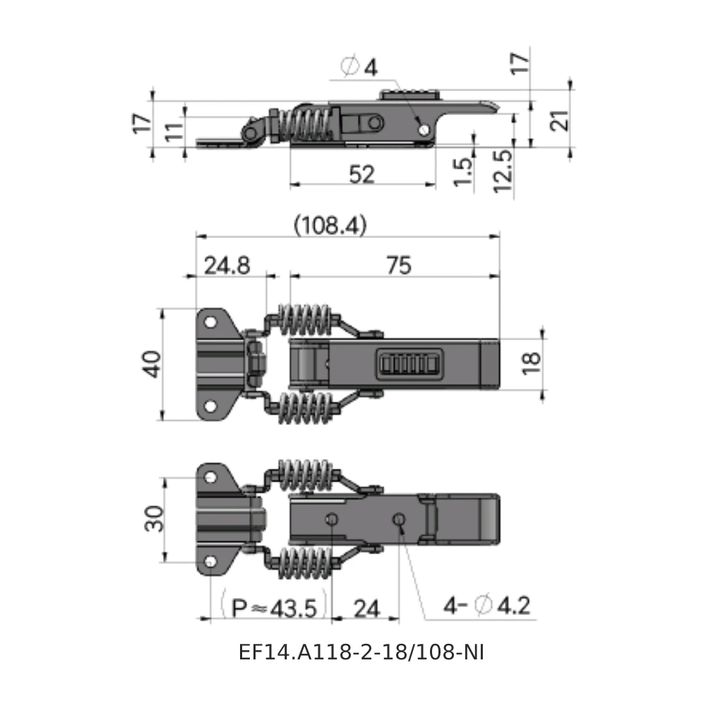 Гибкая демпферная защелка EF14.A118 — схема №3