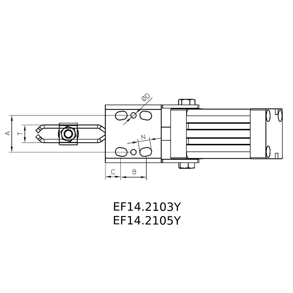 Пневматические зажимы для тяжелых условий эксплуатации серии EF14.210Y — схема №6