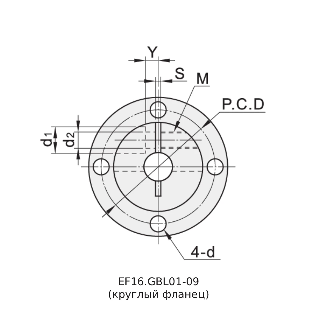 Соединительные зажимы с опорным фланцем  EF16.GBL01-29 — схема №2